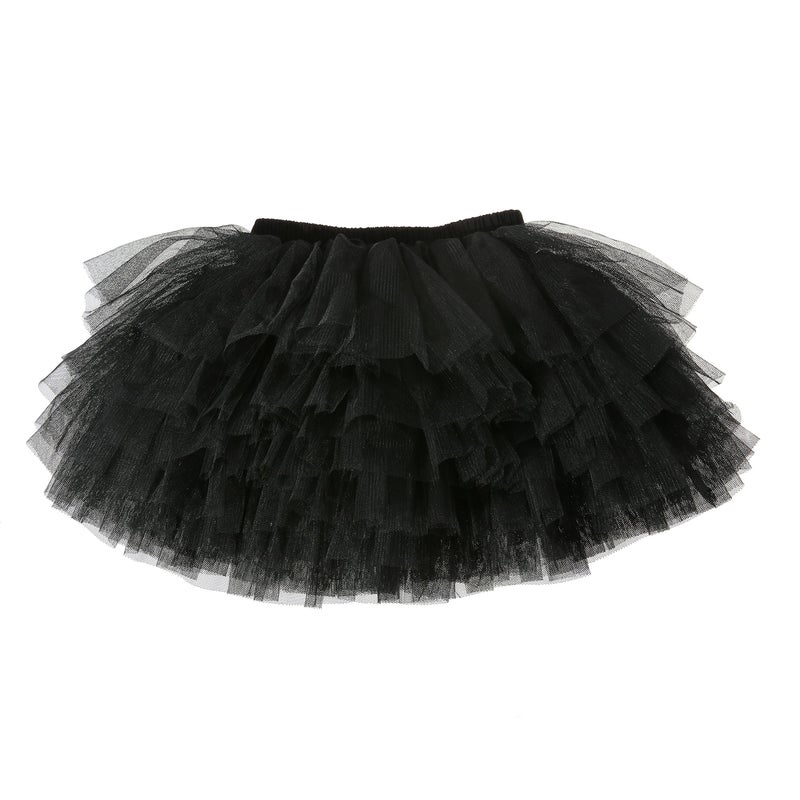 elamccor Baby Girls' Tutu Skirt Toddler 6 Layered Tulle Tutus 1-8T Black - Image 2